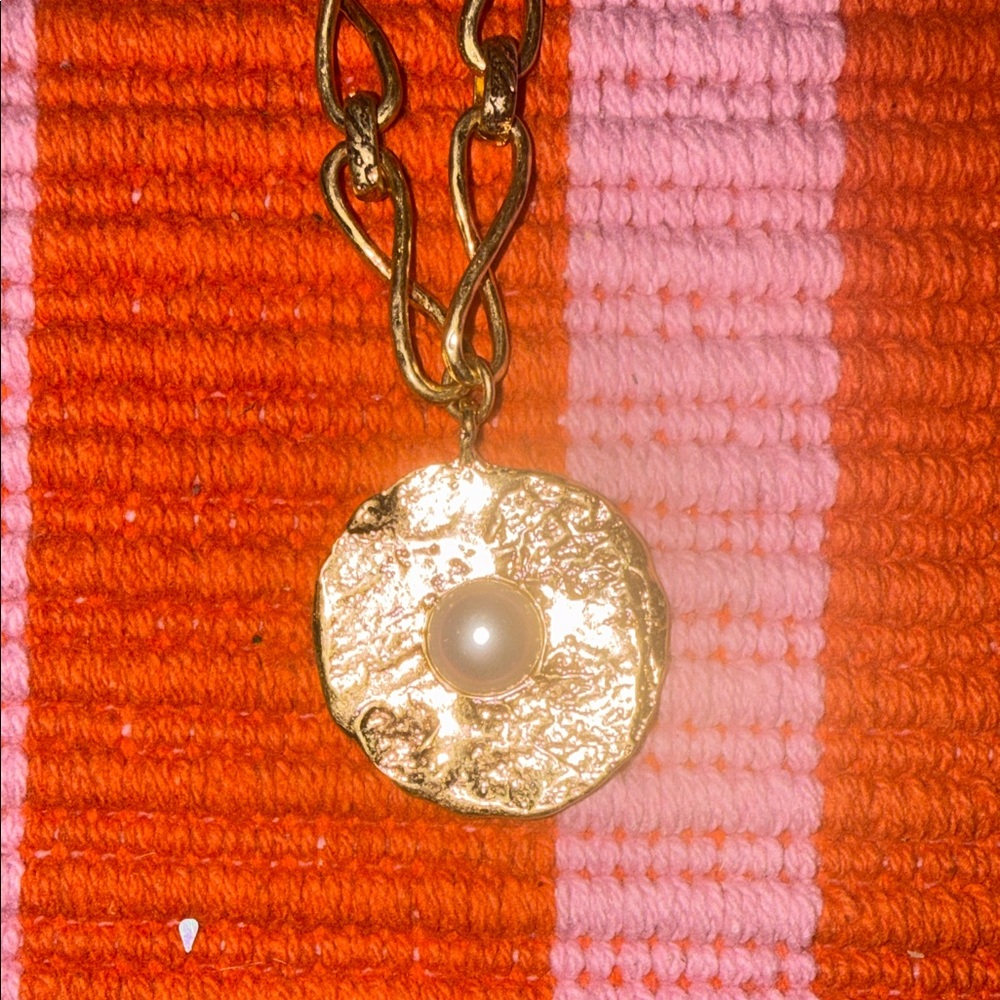 Gold Pendant Necklace with Pearl Accent - Women Jewelry - Picture 3 of 3